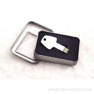 Silver Metal Key Shape USB Flash Drive With Real Capacity